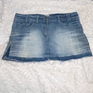 Deconstructed Denim Mini Skirt💙